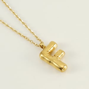 1 Piece Simple Series Simple Letter F Stainless Steel  Gold Color Women's Pendant Necklaces h5 